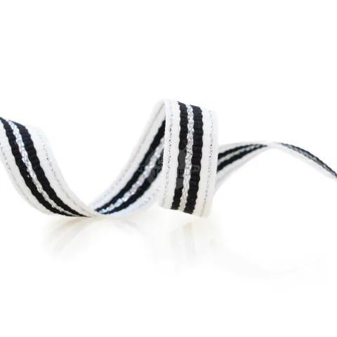 Cinta Gross Rayado Lurex De 12mm Marca Ondina X 50 Metros