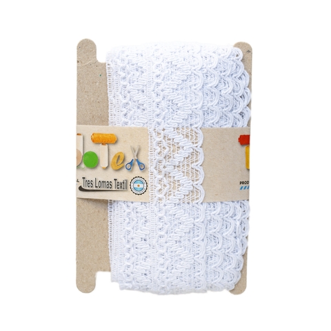 Puntilla Algodón Corazon art 834 de 40 mm x 10 Metros Blanco - comprar online