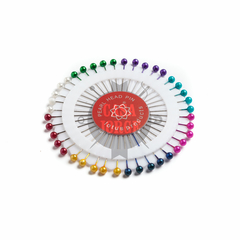 Alfileres Cabeza Perlado De Colores 12 Rosetas 40 Unid C/u - comprar online