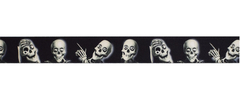 Cinta Halloween Cordon De Oro Skeletons 25mm X 10 Metros