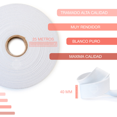 Elastico Deep de Cordon de Oro CE2127 40mm x 25 Metros Blanco - comprar online