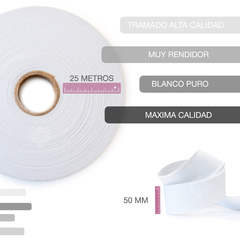 Elastico Deep de Cordon de Oro CE2127 50mm x 25 Metros Blanco - comprar online