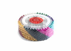 Alfileres Cabeza Perlado De Colores 12 Rosetas 40 Unid C/u