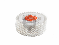 Alfileres Cabeza Perlado Color Blanco 12 Rosetas 40 Unid C/u