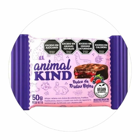 Alfajor Vegano Animal Kind Frutos Rojos Banado x 50 g - comprar online