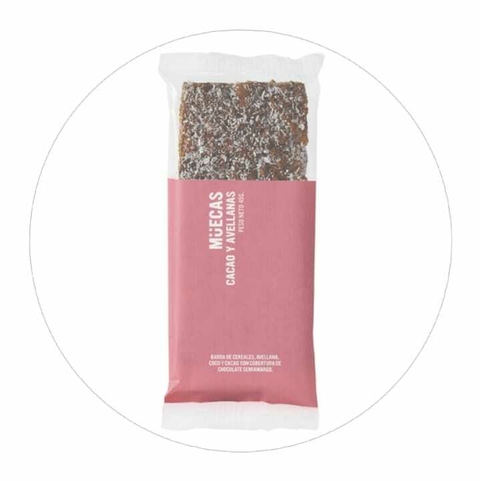 MUECAS BARRA COCO CACAO Y AVELLANA 45gr - comprar online