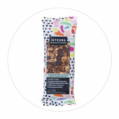 BARRA INTEGRA CHOCOLATE AVENA 40gr - comprar online