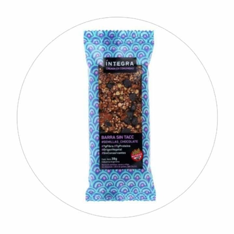 BARRA INTEGRA SIN TACC SEMILLAS CHOCOLATE 38gr - comprar online
