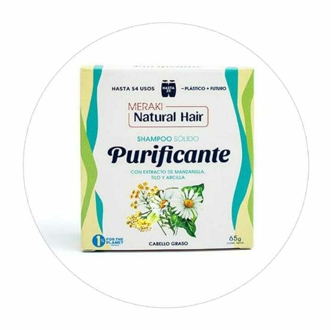 Shampoo Solido Purificante Cabello Graso Meraki 65gr - comprar online