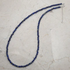 Choker 38cm Lápis Lazúli Pedras Naturais fecho em Prata 925