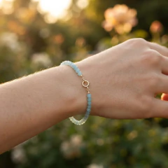 Pulseira Folheado Amazonita Pedra Natural Fecho Ouro na internet