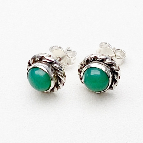 Brinco em prata com Ágata Verde 0103846B0042