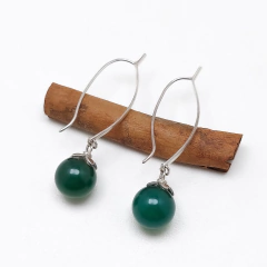 Brinco em prata com Ágata Verde 0112846B0038
