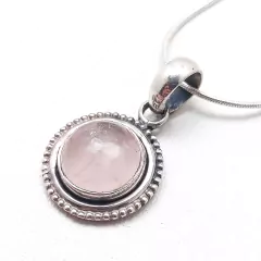 Pingente em prata com Quartzo Rosa 0103819P0001