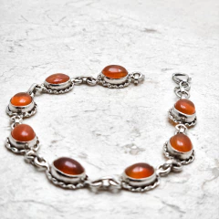 Pulseira em prata com Ágata Vermelha 0103824U0003 - comprar online