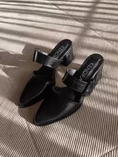Stiletto LUCRECIA Croco Negro Outlet - comprar online