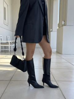 Bota ANASTASHA Croco Negro - comprar online
