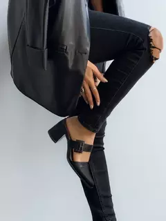 Stiletto LUCRECIA Croco Negro Outlet en internet