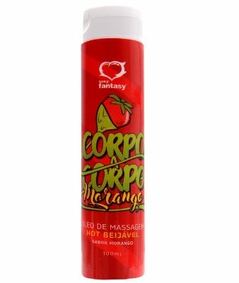 ÓLEO DE MASSAGEM BEIJAVEL - CORPO A CORPO MORANGO 100ML