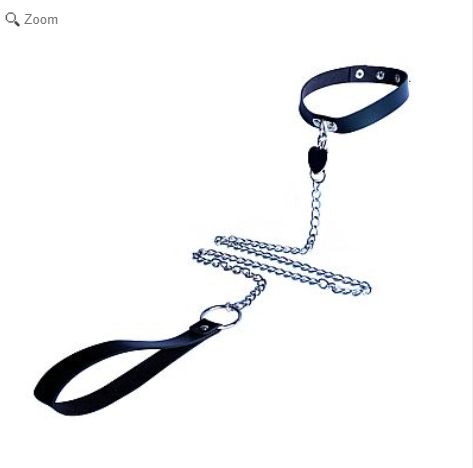 COLEIRA PRETO COM GUIA - FETICHE BONDAGE