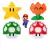 Kit C/ 4 Power Up Super Mario Presente Gamers Flor Cogumelo Estrela