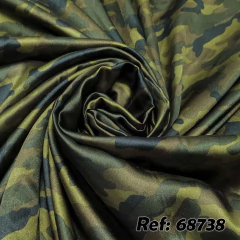 Cetim Charmeuse Estampado Exercito