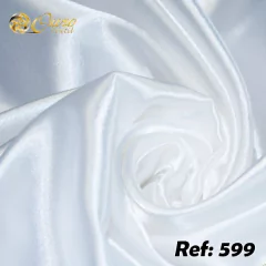 Tecido Cetim Leve com Elastano Branco