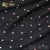 Tecido Linho Estampado Preto Poá Rosa - comprar online