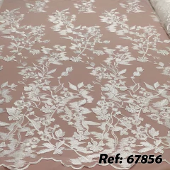 Tecido Tule Bordado 3D Deva Branco