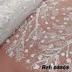 Tecido Tule Bordado Dione Branco