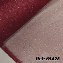 Tecido Tule Gliter Marsala para Vestidos de Festa com brilho.