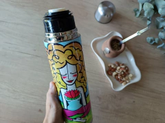 Termo 1 litro - FLOR DE LOTO - La Felicidad Engorda