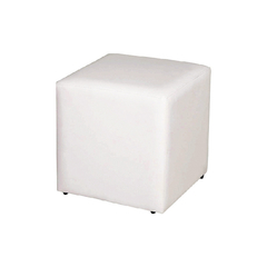 Puff Decorativo Quadrado Corino Branco 45x34x34cm Orthovida
