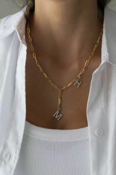 colar inicial duplo - comprar online