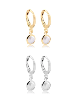brinco argolinha pearl