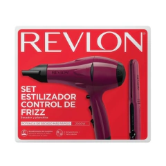 REVLON SET ESTILIZADOR CONTROL DE FRIZZ - SECADOR 2000W Y PLANCHITA (761318352303)
