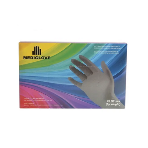 MEDIGLOVE CAJA DE GUANTES NITRILO NEGRO X 20 UNIDADES - MEDIUM (7798188570493)