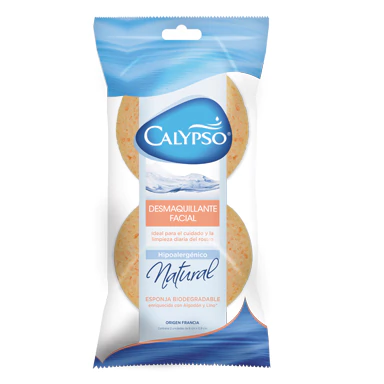 CALYPSO DESMAQUILLANTE FACIAL - ESPONJA NATURAL X 2 UNIDADES (7794440008018)