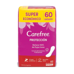 CAREFREE PROTECTORES DIARIOS X 60 UNIDADES (7790010002288)