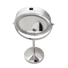JESSAMY ESPEJO LED REDONDO DE METAL MOVIBLE CON PIE 5X E163 (7794922566173) - comprar online