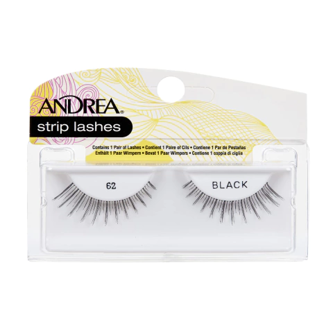 ANDREA STRIP LASHES PESTAÑAS POSTIZAS ENTERAS BLACK NRO. 62 (078462262106)