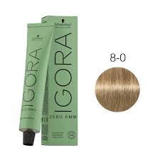 SCHWARZKOPF TINTURA IGORA ZERO AMM 8-0 RUBIO CLARO NATURAL X 60ML (4045787961898)