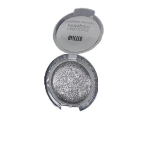 THELMA & LOUISE PETACA DE GLITTER CREMOSO - PLATA (7798184528689)