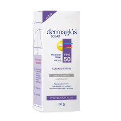 DERMAGLÓS PROTECTOR SOLAR FACIAL FPS 50 EN CREMA SIN COLOR EFECTO SECO X 50G (7793742004759)
