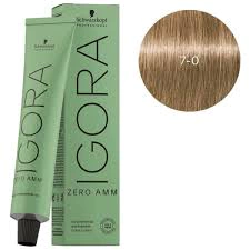 SCHWARZKOPF TINTURA IGORA ZERO AMM 7-0 RUBIO MEDIO NATURAL X 60ML (4045787960655)