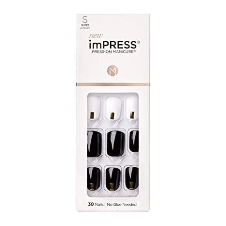 IMPRESS UÑAS ADHESIVAS X 30U - S - MIDNIGHT DRIVE (731509836554)