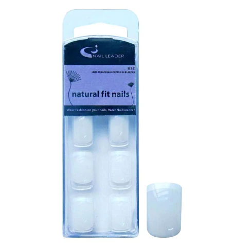 JESSAMY UÑAS POSTIZAS FRANCESAS CORTAS X 24 U52 (7794922528423)