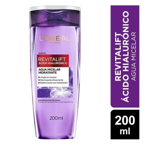 LOREAL PARÍS REVITALIFT AGUA MICELAR ÁCIDO HIALURÓNICO X 200ML (7509552843705)