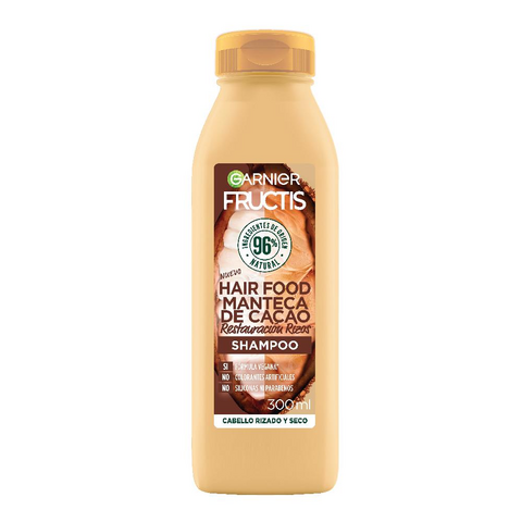 GARNIER FRUCTIS SHAMPOO HAIR FOOD MANTECA DE CACAO - RESTAURACIÓN RIZOS X 300ML (7509552900774)