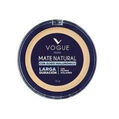 VOGUE MATE NATURAL POLVO COMPACTO CON ACIDO HIALURÓNICO X 14G - TRIGUEÑO (7702433292658)